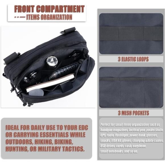 Men's Tactical Chest Rig Bag Concealed Carry Pack Molle Pouch - Picture 5 of 7